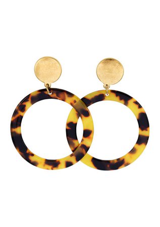 Belk Gold Tone Open Tortoise Round Drop Earrings with Post Top | belk