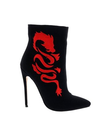 Embroidered Dragon Tattoo Booties – In Control Clothing