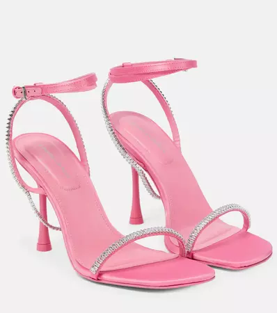 Luxon Crystal Embellished Satin Sandals in Pink - Simkhai | Mytheresa