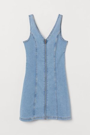 Short Denim Dress - Light denim blue - Ladies | H&M US