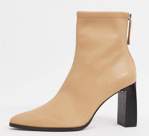 mango buttermilk heeled boot