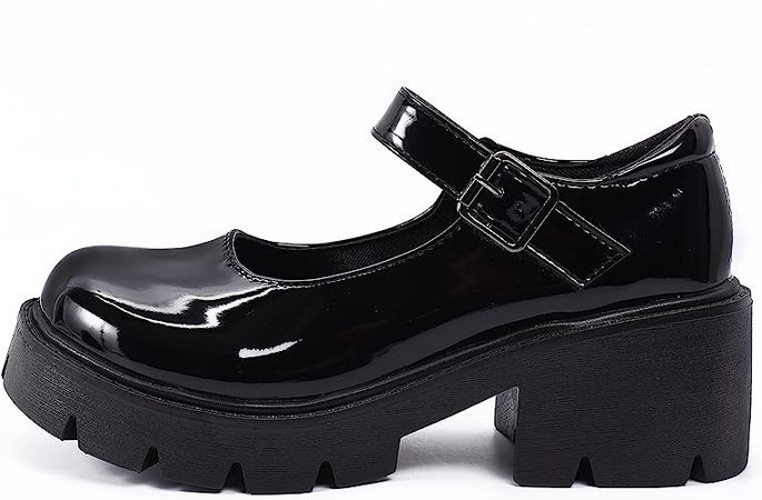 Amazon.com | Maubooyu Mary Jane Shoes Women Platform Shoes Chunky Pumps Round Toe Ankle Strap Vintage Uniform Dress College Shoes | Shoes