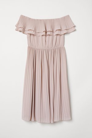 Plisserad klänning - Puderrosa - DAM | H&M SE