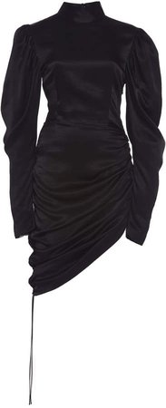MATÉRIEL Satin Draped Mini Dress Size: S