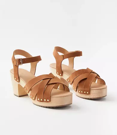 Strappy Leather Clog Sandals