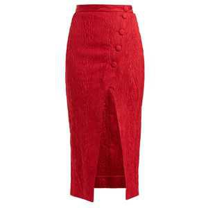 Crinkled high-rise wrap crepe midi skirt | Alexachung