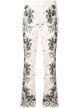 Giambattista Valli, floral-embroidery Flared Trousers Pants