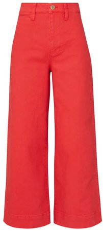 red cropped flare pants madewell