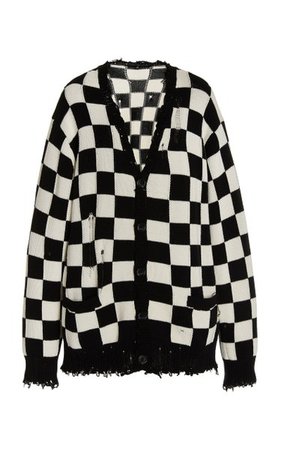 Distressed Checkered Cotton Cardigan By R13 | Moda Operandi