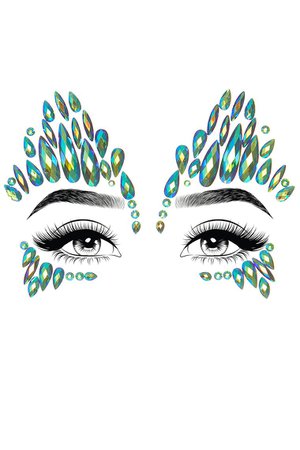 Mermaid Sparkle Shine Body Face Jewels - Teal - Accessories - Fashion Nova