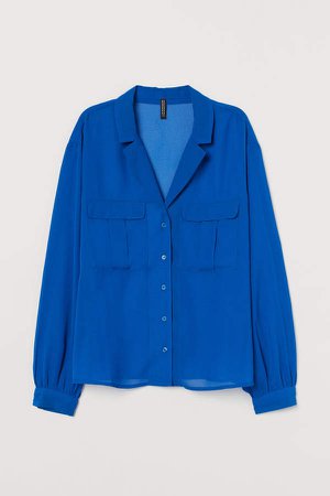 Airy Utility Blouse - Blue