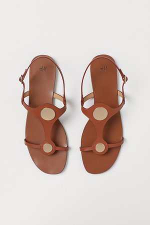 Leather Sandals - Brown - Ladies | H&M US