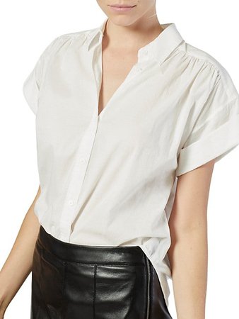 Joie Naro Short-Sleeve Cotton Shirt