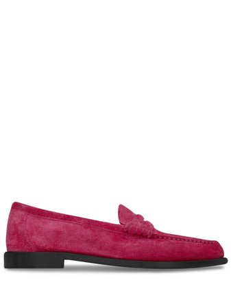 Shop Saint Laurent almond-toe slip-on loafers with Express Delivery - FARFETCH