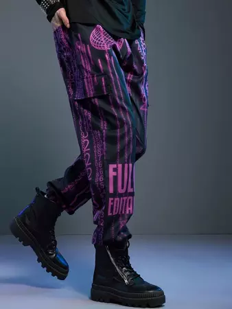 Cyber Life Guys Number Print Drawstring Trousers - Google Search