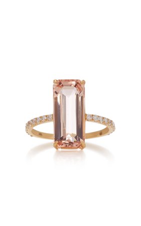 Yi Collection 18K Gold Morganite Deco Ring