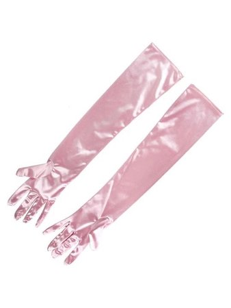 satin pink gloves
