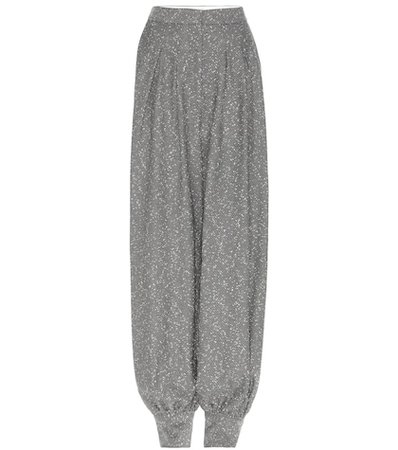 Knitted wool trousers