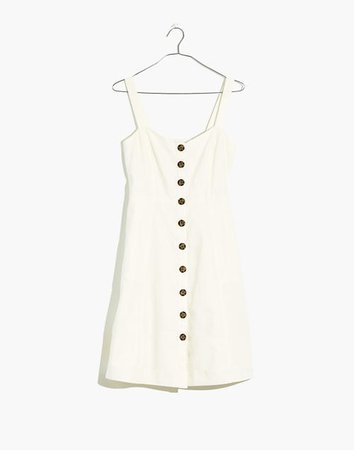 Button-Front Tank Dress white