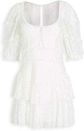 Amazon.com: For Love & Lemons Women's Jelena Mini Dress, Ivory, White, X-Small: Clothing