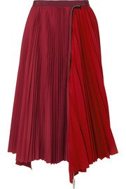 Acne Studios | Islie asymmetric pleated woven midi skirt | NET-A-PORTER.COM