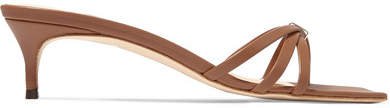 BY FAR - Libra Leather Mules - Tan