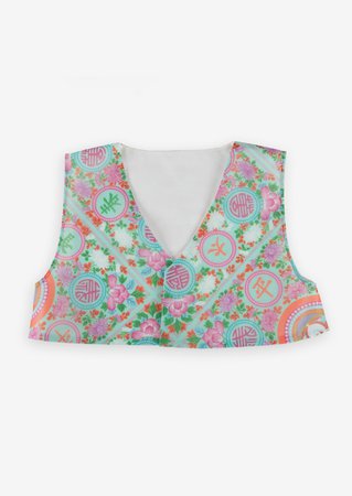 Mint flower vest