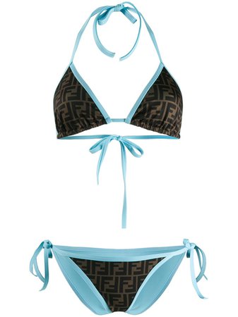 Fendi Reversible Ff Print Triangle Bikini | Farfetch.com
