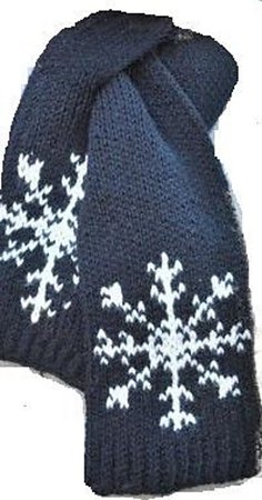 blue scarf with snowflakes
