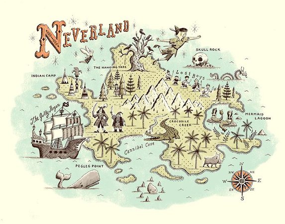 Neverland Map | Etsy