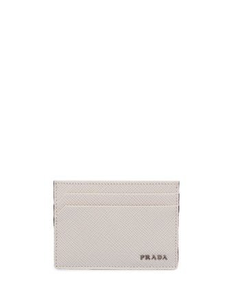 Prada Saffiano Leather Card Holder 2MC1492B3T White | Farfetch