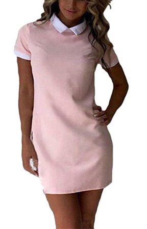 WSPLYSPJY Women's Peter Pan Collar Shorts Sleeve Bodycon Cocktail Dress at Amazon Women’s Clothing store:
