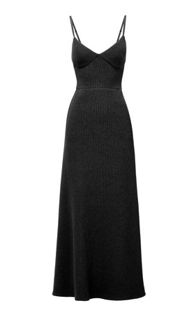 Bralette Ribbed Jersey Midi Dress By Brandon Maxwell | Moda Operandi