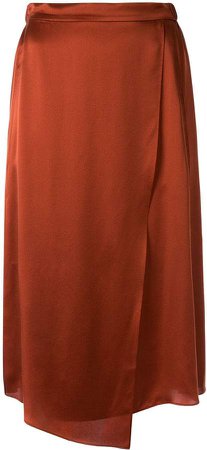 asymmetric silk skirt
