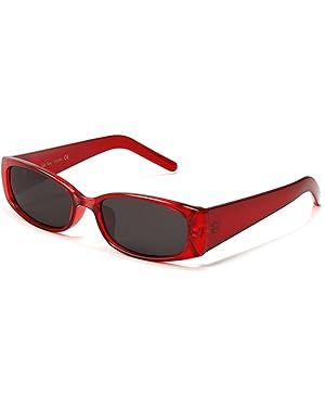 Amazon.com: Veda Tinda Vision Trendy Retro Rectangle Sunglasses for Women 80s 90s Y2k Style Narrow Sunnies Cool Vintage Red Sun Glasses UV400 Protection C62S06 : Clothing, Shoes & Jewelry