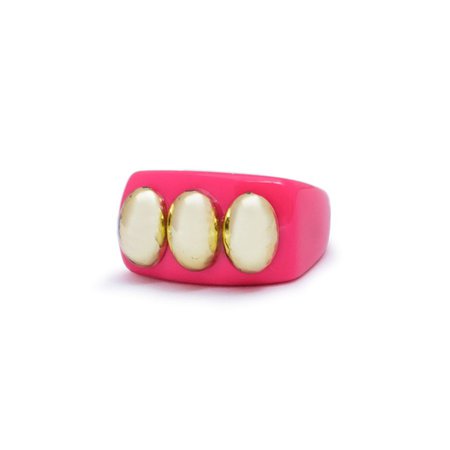 Magenta Knuckle Duster - Rounded Rectangle Ring - LA MANSO SHOP