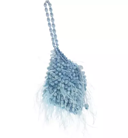 Cult Gaia Dory Bead & Ostrich Feather Wristlet | Nordstrom