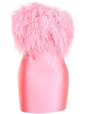 Isabel Sanchis feather-detail bustier dress pink ASUN4000 - Farfetch