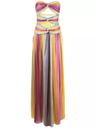 Costarellos Strapless rainbow-print Dress - Farfetch