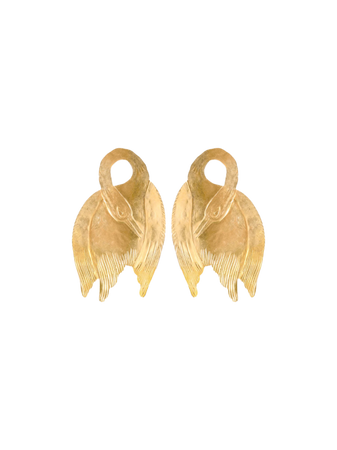 gold swans swan earrings jewelry
