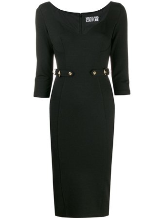 Versace Jeans Couture Belted Fitted Dress - Farfetch