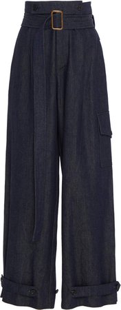 Tre by Natalie Ratabesi Belted Wide Leg Jeans