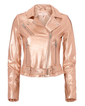 Rose Gold Leather Jacket