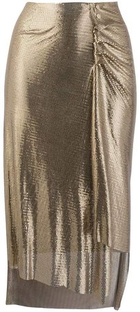metallic ruched skirt