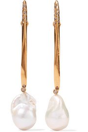 Alexander McQueen | Palladium and gold-plated crystal and pearl ear cuff | NET-A-PORTER.COM