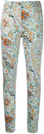patterned slim-fit jeans