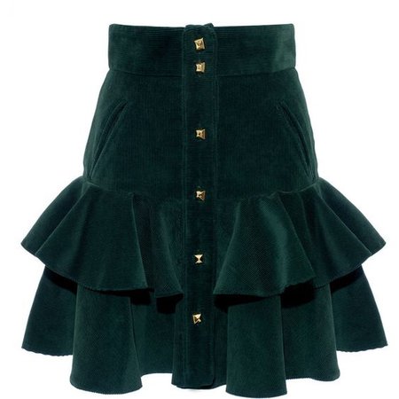 green velvet skirt
