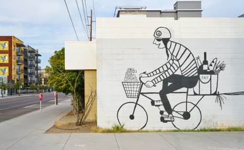 See The Bicycle Mural by Carrie Marill at 2nd Street and Roosevelt, Downtown Phoenix, Phoenix | Wescover