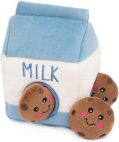 ZippyPaws Burrow Hide & Seek Plush Dog Toy, Milk and Cookies - Chewy.com