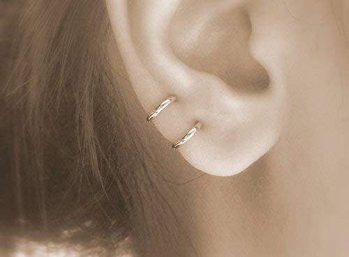 Amazon.com: hoops - small hoop earrings for cartilage earings for women tiny endless gold hypoallergenic hoop earrings: Handmade